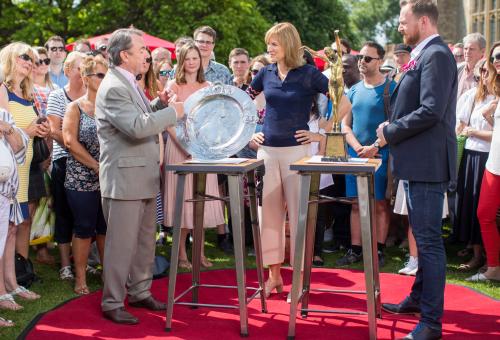 Eric Knowles, Fiona Bruce, Will Farmer at Eltham Palace in London